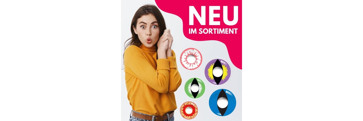 NEU im Sortiment - Motivlinsen und farbige Kontaktlinsen - Neue Kontaktlinsen bei LuxDelux - neu im Sortiment - Motivlinsen und farbige Kontaktlinsen