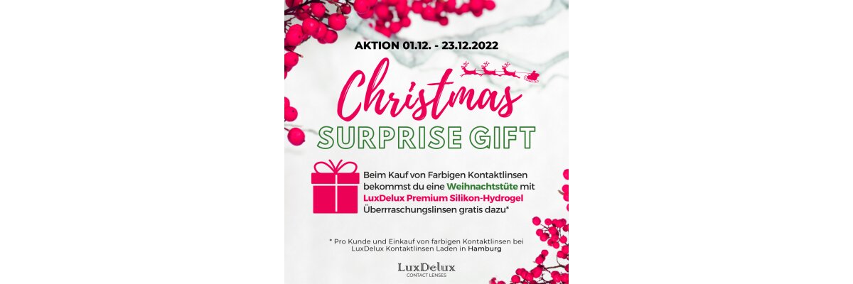 Weihnachtliche Überraschungstüte bei LuxDelux Hamburg - Kontaktlinsen Laden - Weihnachtliche Überraschungstüte bei LuxDelux Hamburg - Kontaktlinsen Laden