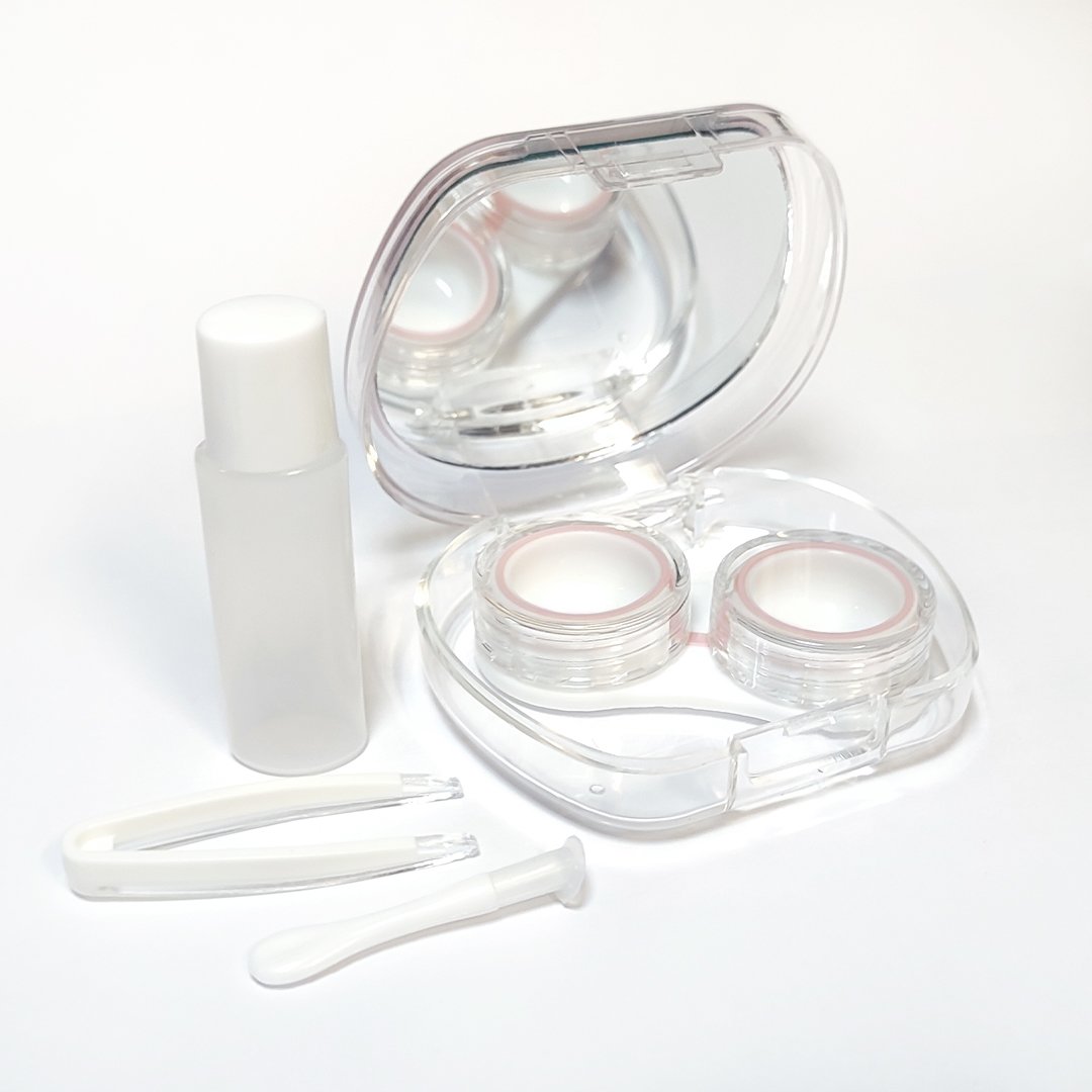 Kontaktlinsen Set Behälter Spiegel Pinzette Hilfe Reise Box Zubehör  Einsetzhilfe