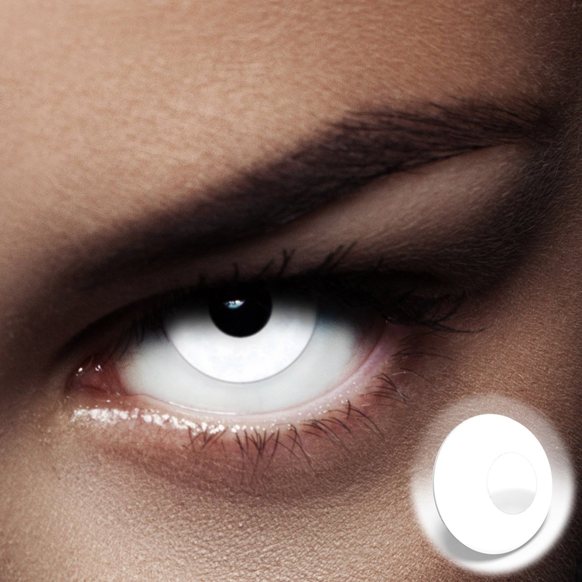 Weiße farbige Kontaktlinsen für Cosplay, Halloween und Fotoshootings