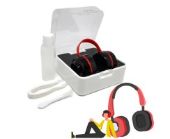 Kopfhöher-Aufbewahrungsbox Set in Schwarz/Rot mit...
