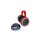 Kopfhöher-Aufbewahrungsbox Set in Silber/Rot mit Pinzette, Behälter und Saugnapf