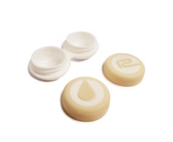 Kontaktlinsen Aufbewahrungsbox-SET-Designerbag-Stabil-Creme + Zubehör