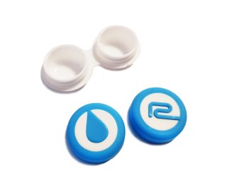 Kontaktlinsen Aufbewahrungsbox-SET-Designerbag-Stabil-Blau + Zubehör
