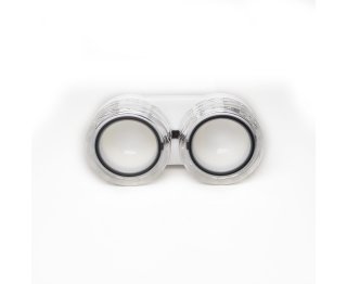 Kontaktlinsenbox-modern-sehr stabil-handlich-mit Gummiverschluss-Schwarz