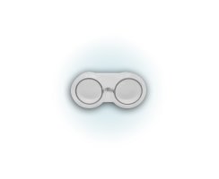 Kontaktlinsenbox-modern-sehr stabil-handlich-mit Gummiverschluss-Grau