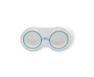 Kontaktlinsenbox-modern-sehr stabil-handlich-mit Gummiverschluss-Blau