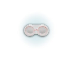 Kontaktlinsenbox-modern-sehr stabil-handlich-mit Gummiverschluss-Rosa