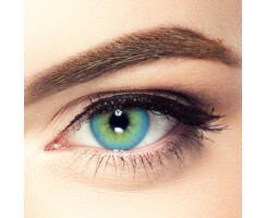 Blaue Farbige Kontaktlinsen für braune Augen - Bonito Blue-Beige -4.25 DPT (in Minus) + GRATIS BOX
