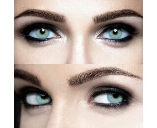 Kontaktlinsen mit Farbe und Stärke - Bonito Blue-Beige No.1 - SH (Silicon-Hydrogel) -7.50 DPT (in Minus) + GRATIS BOX