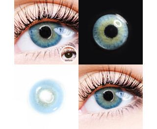 Farbige Kontaktlinsen mit Stärke - Bonito Blue-Beige +1.75 DPT (in Plus) + GRATIS BOX