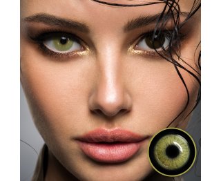 Fidelio Beige-Brown Premium mit Stärke Silicon-Hydrogel - braun grüne hochdeckende Farblinsen für empfindliche Augen + gratis Behälter