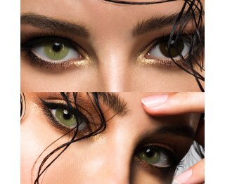 Getönte Kontaktlinsen mit Stärke Fidelio Beige-Brown + GRATIS BOX -5.00 DPT (in Minus)