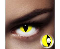 Yellow Cat - gelbe Katzenaugen Motivlinsen - Katzen Fun Helloween Party - Motiv Fasching Karneval Maske