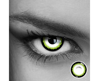 Kontaktlinsen farbig - Green Illusion (H-05) - Crazy Fun Helloween Party - Motiv Fasching Karneval Maske mit Aufbewahrungsbox