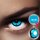 LuxDelux Blue Moonlight - blaue Motivlinsen mit schwarzen Rand + GRATIS Kontaktlinsenzubehör Set als Geschenk