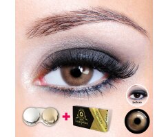 Love Potion Silicon-Hydrogel farbige Kontaktlinsen in Rosa-Hellbraun + gratis goldene Kontaktlinsen Aufbewahrungsbox