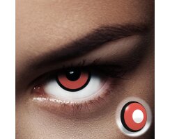 Rote Wolfsaugen - Red Wolf - Werewolf Motivlinsen LuxDelux ohne Stärke - für Anime Cosplay Halloween - rote Augen farbige Kontaktlinsen