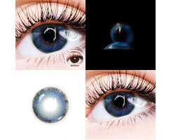 Naval Blue 3 Monatslinsen in Blau mit Umrandung - Blaue Farbige Kontaktlinsen ohne Stärke LuxDelux