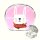 Niedlicher Hase - Kontaktlinsenbox Set in Rosa - Etui klein und süß Wintermotiv - Set mit Pinzette, Saugnapf, Box und Spiegel