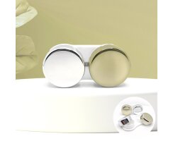 Moderne Linsenbehälter Metallic Optik Design Silber...