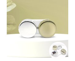 NEU- Moderne Linsenbehälter Metallic Optik Design Silber Blau – edel und mit Gummiverschluss (auslaufsicher)