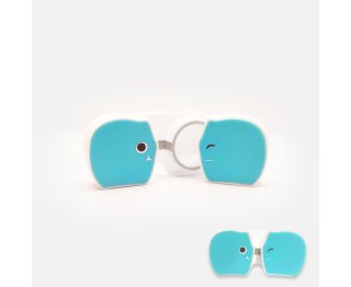 Animal Kontaktlinsenbehälter - Dual Case - niedlich in verschiedenen Farben Blau