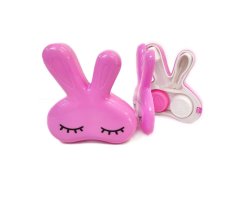 Cute Rabitt Pink Case - Kawaii Hase Bunny rosa Linsen Etui Set mit Pinzette, Spiegel und Saugnapf