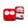 Kontaktlinsen Aufbewahrungsbox SET - Smiley - in rot (red) mit Wangen