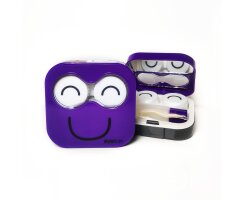 Kontaktlinsen Aufbewahrungsbox SET - Smiley - in lila...