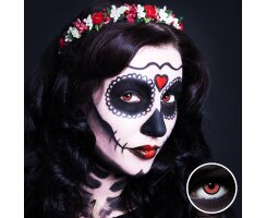 LuxDelux Halloween Farbige Kontaktlinsen ohne Stärke - Red Wolf - Rot