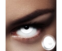 LuxDelux Halloween Farbige Kontaktlinsen ohne Stärke - White Out - Weiß