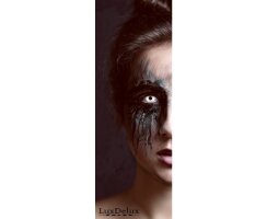 LuxDelux Halloween Farbige Kontaktlinsen ohne Stärke - White Out - Weiß
