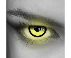 UV Neon Yellow leuchtende Motivlinsen / Schwarzlicht Linsen Party