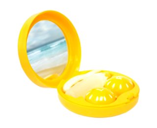 Kontaktlinsen Aufbewahrungsbox SET - fruity - mit Orange - für unterwegs
