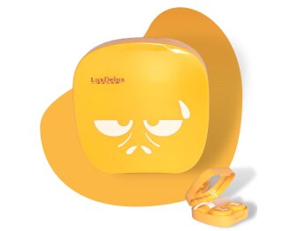 Kontaktlinsen Aufbewahrungsbox SET - Face/Smiley - in Orange-Beige