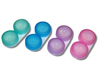 Kontaktlinsenbehälter - transparent und in 4 Farben erhältlich