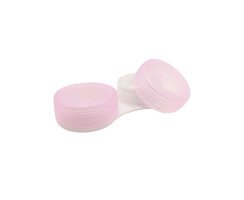 Kontaktlinsenbehälter - Aufbewahrungsbox - Rosa - transparent und kompakt