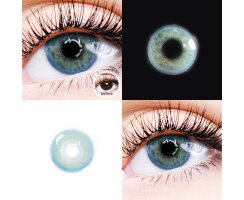 LuxDelux Calypso Blue-Beige 2-Farbton Kontaktlinsen in Türkis Blau ohne Stärke